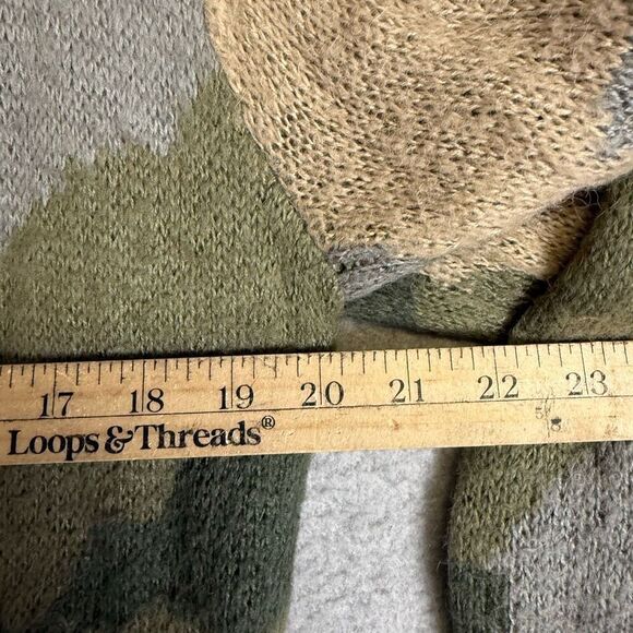 Hollister Women's Small Blue Green Camo Print Cardigan Sweater Acrylic Knit - Picture 4 of 7